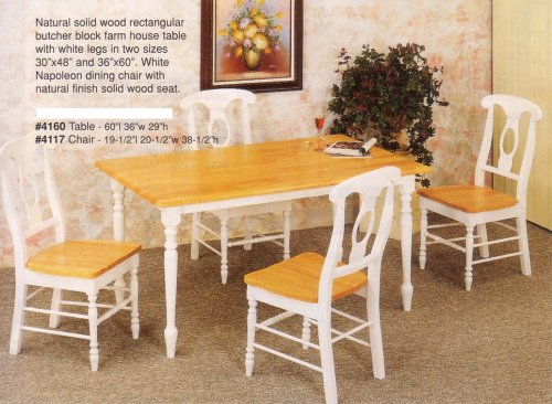 White & Natural Farm 4 Chairs