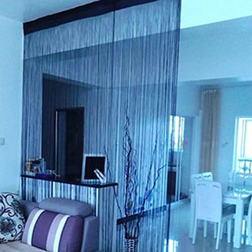 Julong Solid Color Line String Curtain Window Door Panels Treatment