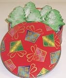 Gourmet Food : Scott's Cakes 1 lb. Christmas Tree Cookies in a Christmas Present Tin