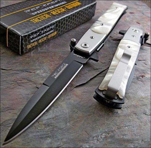 Tac-force pearl 4" black blade knife brand new!