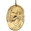 14K Yellow Gold Face of Jesus Medal - 26.00x18.00mm