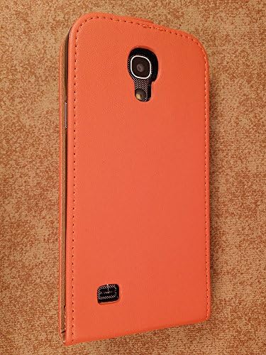 High Quality Smooth Leather Folio Wallet Case with Vertical Flip Cover for Samsung Galaxy S4 Mini / S 4 Mini - SGH-I257 / SCH-I435 / SM-S890L / SCH-I435L / SPH-L520 / SCH-R890 / GT-i9190 / GT-i9198 / GT-I9195 - Orange