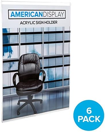 Wall Mounted Sign Holders 8.5 x 11 Acrylic Sign Holder Clear Plastic Velcro &amp; Adhesive Portrait &amp; Landscape