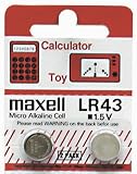 Maxell Battery LR 43 1.5, 2 pack by Maxell