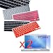 Premium Keyboard Silicone Cover Skin (Black/Clear/Pink/Red) and 2 packs of Clear Screen Protector for Macbook Pro 17 inch Laptop