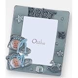 Pewter Frame - 3 Holes, Baby Boy Shoe