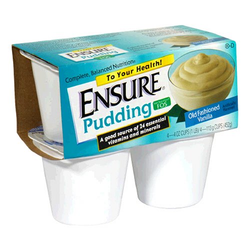 Ensure Pudding, Homemade Vanilla, 4-Ounce Cups in 4-Count Packages (Pack of 12)