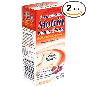 Motrin Infants' Drops Ibuprofen Oral Suspension Fever Reducer/Pain Reliever, Original Berry Flavor, 1-Ounce Bottles (Pack of 2)