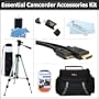 Essential Accessory Kit For Toshiba Camileo H30 X100 HD Camcorder Includes 50" Tripod + Deluxe Case + Mini HDMI Cable + Lens Cleaning Kit + Screen Protectors + More