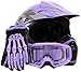 Youth Offroad Gear Combo Helmet Gloves Goggles DOT Motocross ATV Dirt Bike MX Motorcycle Purple - XL