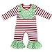Toddler Little Girls Baby Christmas Romper Icing Ruffle Bottoms Long Sleeve Jumpsuit Playwear Pants Floral Printed Pajamas Nightwear Homewear Summer Fall Birthday Outfits Party Clothes Red 18-24M