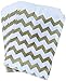 Outside the Box Papers Gold and White Chevron Treat Sacks 5.5 x 7.5 48 Pack Gold, White