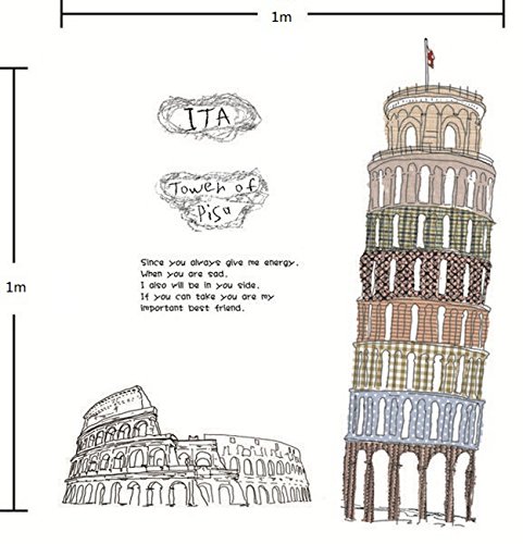 Italy leaning tower of pisa wall stickers diy mural art decal sel…