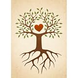 Tree with heart and roots family reunion invite Cards