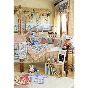 Surf's Up Crib Bedding, 5 piece set with Beach Scene Pillow by Glenna Jean by Glenna Jean