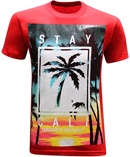 California Republic Stay Cali Men's T-Shirt - (Large) - Red