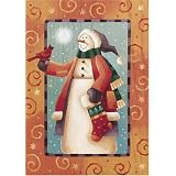 Folk Snowman - Toland Art Banner by flagline.com