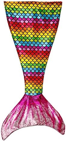 Cozy Tails Rainbow Mermaid Tail Blanket with Scales