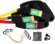 3pc Multi-colored Resistance Band Set, Light, Medium, & Heavy with Deluxe Door Anchor and Mesh Travel Bag