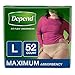 Depend FIT-FLEX Incontinence Underwear for Women, Maximum Absorbency, L, Tan, 52 Count (Packaging may vary)