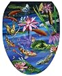 Toilet Tattoos TT-7740-O Koi Fish Decorative Applique for Toilet Lid, Elongated