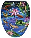 Toilet Tattoos TT-7740-O Koi Fish Decorative Applique for Toilet Lid, Elongated