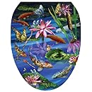 Toilet Tattoos TT-7740-O Koi Fish Decorative Applique for Toilet Lid, Elongated
