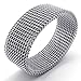 KONOV 8mm Flexible Stainless Steel Screen Mens Womens Ring, Woven Mesh Band, Silver