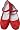 Red Patterned Silk Mary Jane Chinese Shoes Size 35