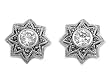 Sterling Silver Earrings with Marcasite and Clear CZ - 18mm