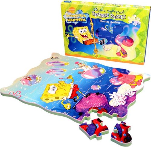 Childrens Toyshop  Toys : Upstarts - Spongebob Blowing Bubbles Foam 60 Piece Jigsaw Puzzle