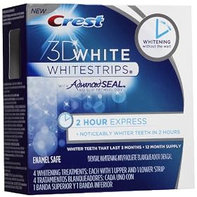 Crest 3D White Whitestrips Dental Whitening Kit, 2 Hour Express