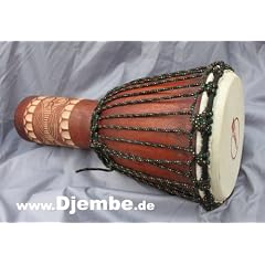 SET mit Tasche: sch�ne Djembe-Trommel mit Schnitzerei 50 cm H�he