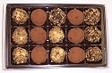 Scott's Cakes Cocoa Covered Dark and Pecan Dark Chocolate Truffles 1 Pound White Gourmet Box