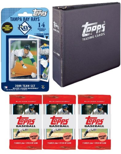 Tampa Bay Rays 2009 Topps MLB Team Set with 3 Ring Binder and 3 Topps Packs