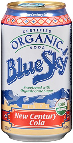 Blue Sky Organic Soda (New Century Cola, 12-Ounce Cans, Pack of 24)