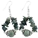 Handmade Green Moss Agate & Antiqued Silver Beaded Earrings