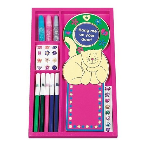 Childrens Toyshop  Toys : Melissa & Doug Wood'n Crafts - Decorate-Your-Own Door Hanger - Cat