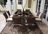 Grenada 9 Piece Square Slatted Table and Side Chairs Dining Set