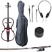 Cecilio 4/4 CECO-1LW Red Mahogany Metallic Electric Cello with Ebony Fittings in Style 1 (Full Size)