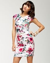 Silky Printed Origami Dress