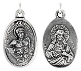 Sterling Silver St. Dismas Good Thief and Sacred Heart Medal 15/16