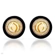 Earrings With 9.10ctw Precious Stones - Genuine Citrines and Clean Diamonds Beautifully Crafted in 14K Yellow Gold and Brown Wood . Total item weight 14.1g
