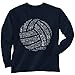 Volleyball Words Long Sleeve T-Shirt | Volleyball Tees by ChalkTalk Sports | Navy | Adult Medium