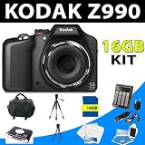Buy Kodak Easyshare Max Z990 12mp Digital Camera (Black) + 16gb Complete Accessory Kit by Zm