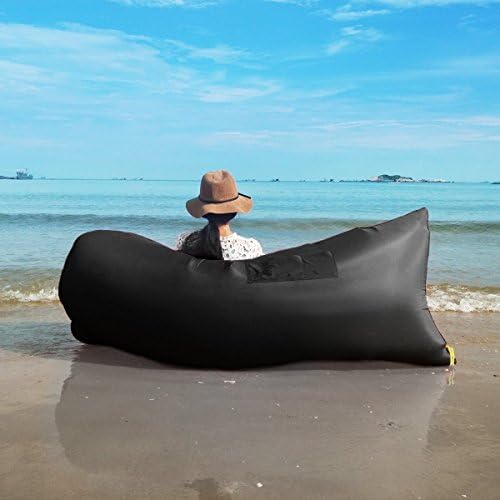 Inflatable Outdoor Air Sleep Sofa Couch Portable Furniture Sleeping Hangout Lounger Imitate Nylon External Internal PVC for Summer Camping Beach