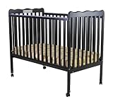 Dream On Me Classic 2 in 1 Convertible Stationary Side Crib, Black