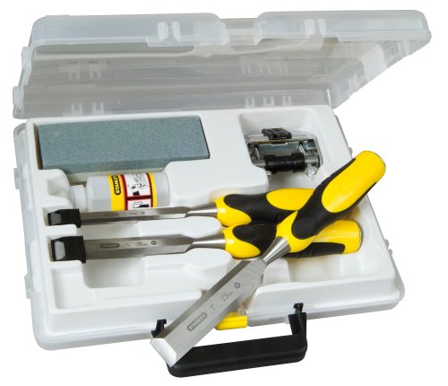 3 Piece Dynagrip Strike Cap Chisel Set with Oil, Stone & Honing Guide