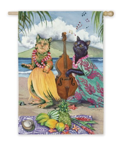 CATS Hawaiian Luau Kittens -Garden Flag