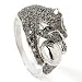 Sterling Silver / Platinum & Black Rhodium Black Dimaond Cat Ring